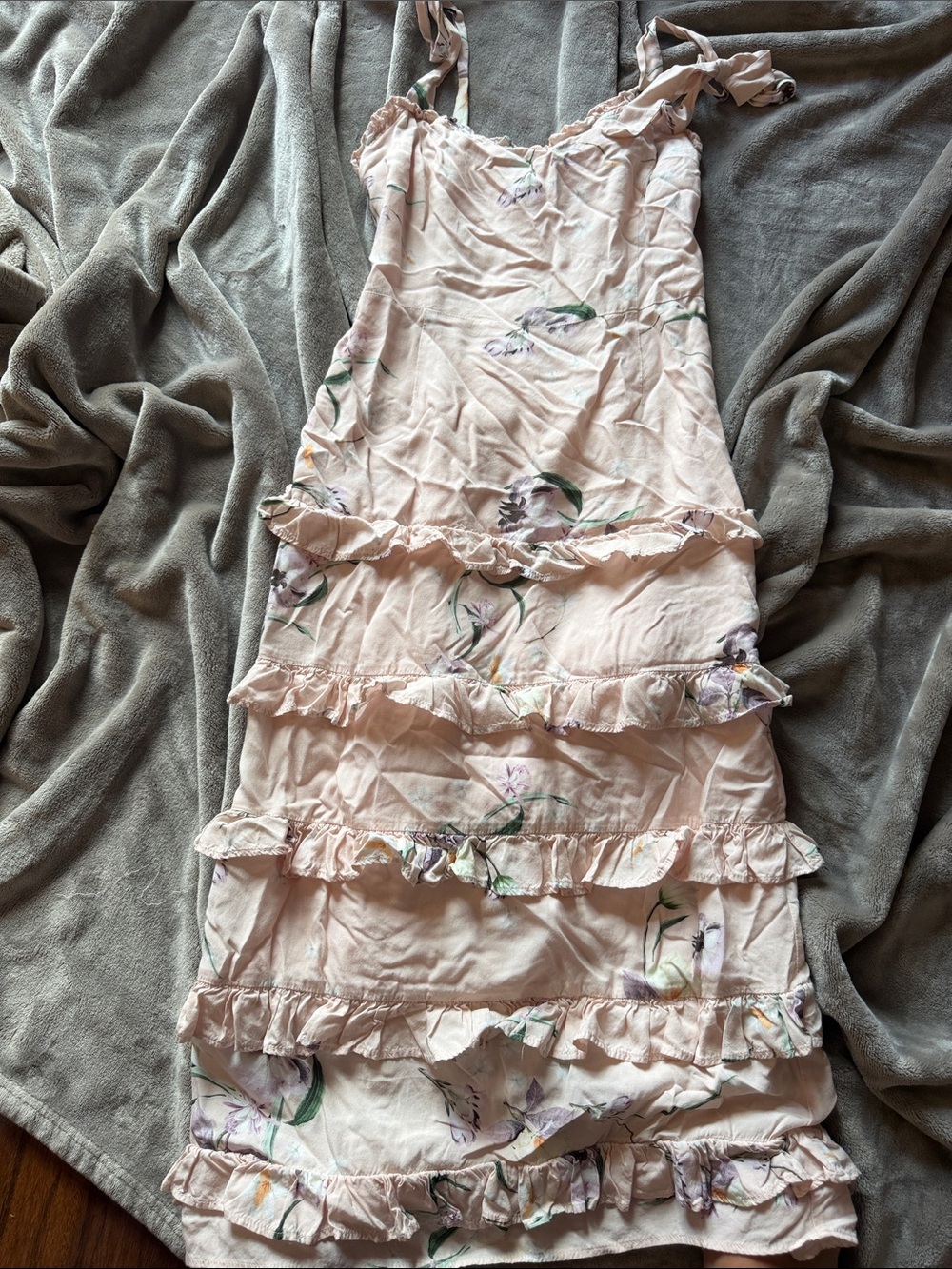 Plum Pretty Sugar Blush Pink Floral Ruffle Sundress